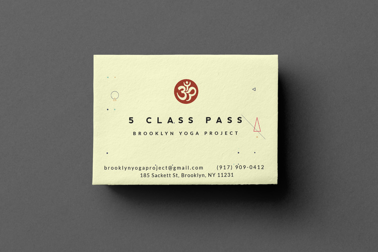 Brooklyn Yoga Project 5 Class Pass card