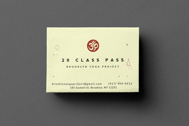 Brooklyn Yoga Project 20 Class Pass card